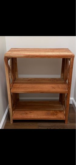 Set of TWO (2) Solid Wood 3-tier folding shelf/Nightstand