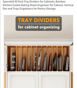 New SpaceAid 10 pack tray divider for cabinet
