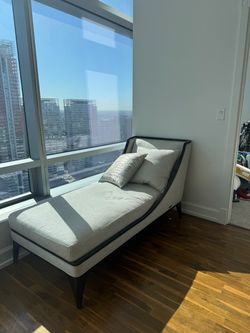 Modern Chaise Lounge with Dark Trim