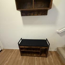Entry Way Storage Bench & Hat Hook