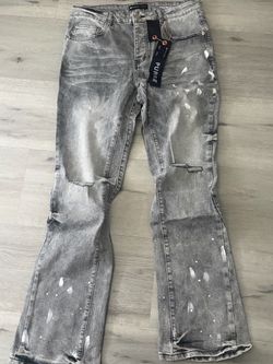 Purple jeans got sizes 32 and 34