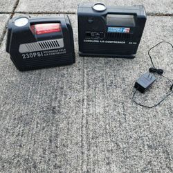 Two Cordless Air Compressors