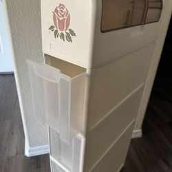 Rubbermaid 3-drawer bath Storage Tower with Rose Design 