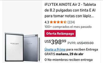 iFLYTEK AINOTE Air 2 AI Writing Tablet, 8.2-inch Digital Notebook with Pen, Voice-to-Text Transcription, Multi-Language Support for ChatGPT