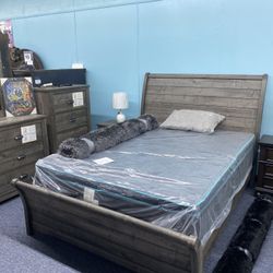 NEW GREY QUEEN BED SET ❣️ FINANCE AVAILABLE NO 3 MONTH INTEREST 