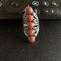 Ring's Sterling Silver With Red Coral