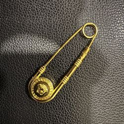 Versace Medusa Safety Gold Pin Brooch