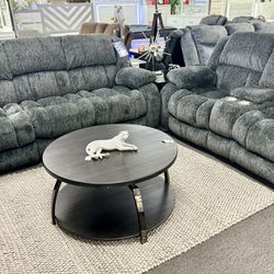 Limited Time Only😱Beautiful Grey Reclining Sofa&Loveseat Available Now $1299 Dont Miss ‼️