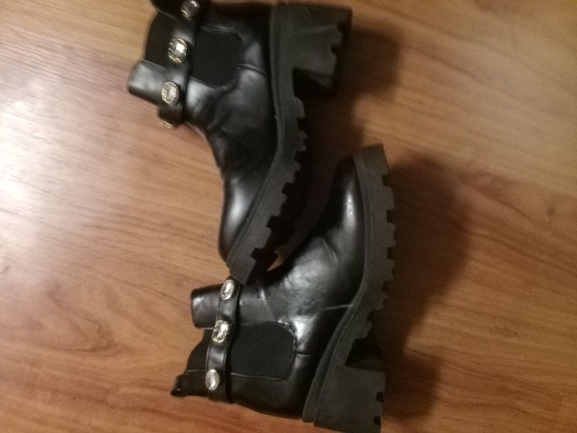 All Black Boots Size 8&1/2