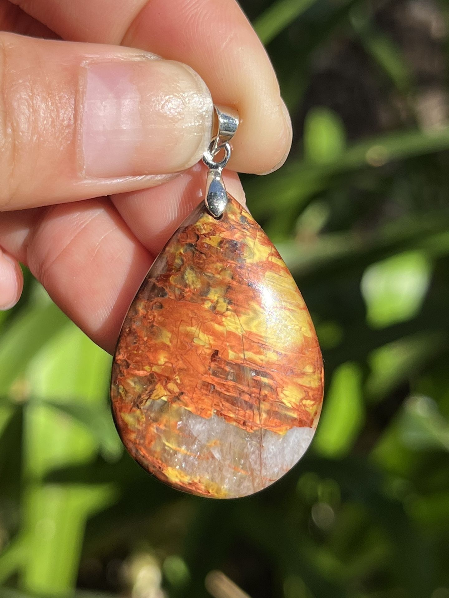 Sterling Silver Yellow Pietersite Pendant