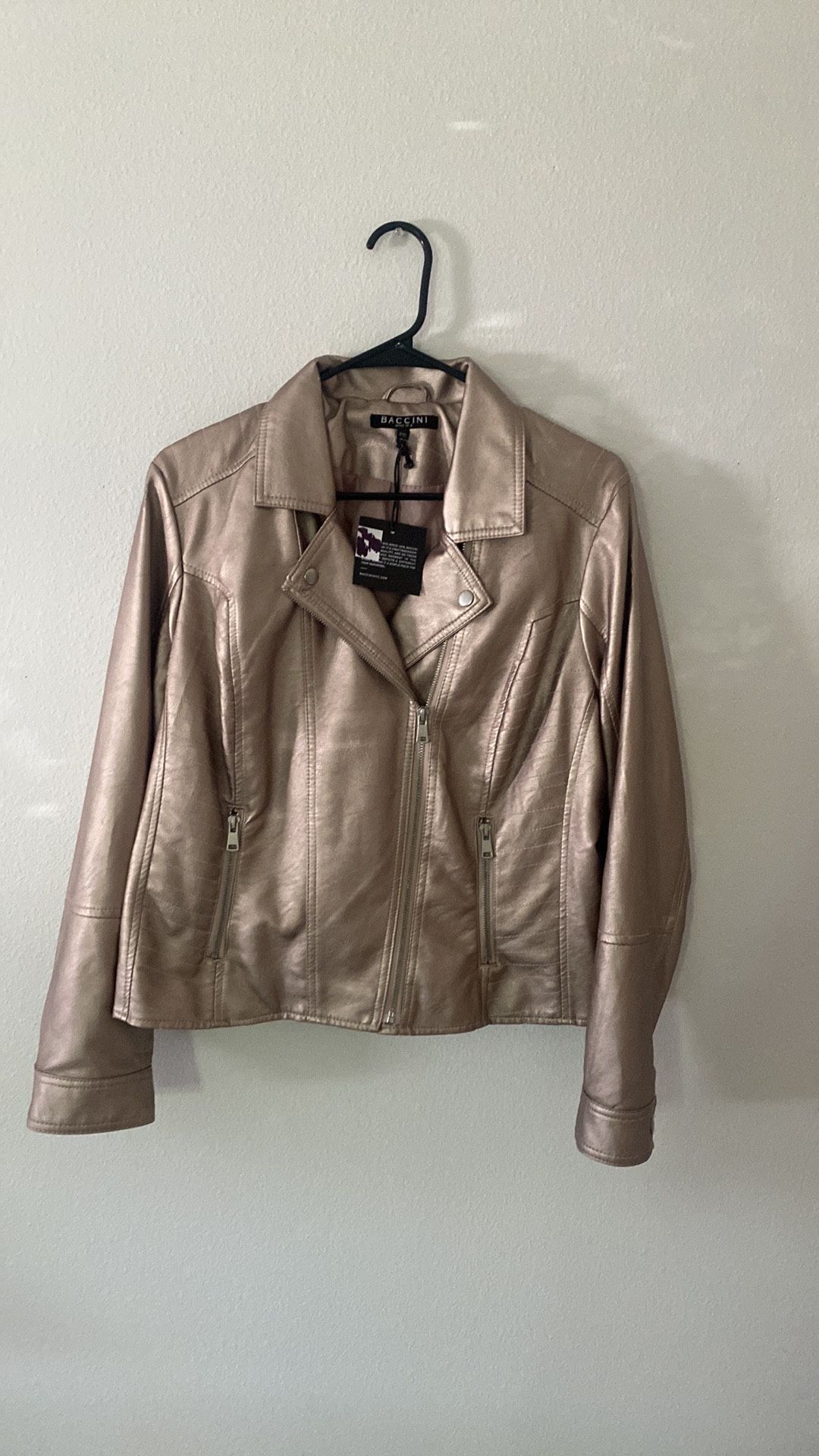 Baccini Pink Metallic Moto Jacket BNWT!! NEW!!!