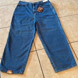VINTAGE “STEELWING” BAGGY BLUE DENIM JEANS (1995’) 40W X 30L NEW WITH TAGS