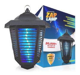 NEW - Bug Zapper - 2000V High Powered Electric Mosquito Killer and Insect Zapper Trap with 20,000+ Sq. Feet Range and 20W UV Mosquito Lamp