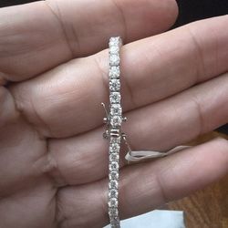 925 Sterling Silver Diamond Bracelet 