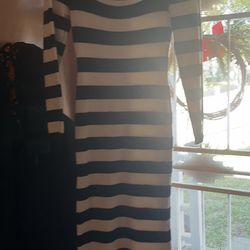 SHEIN Black And White Stripped Dress 