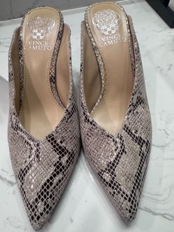 Vince Camuto Snakeskin Pointed-Toe Slingback Heels size 6