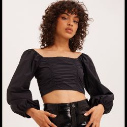 Wilfred, Black Crop Top, Size m