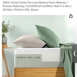 ZINUS 10inch Green Tea Luxe Memory Form Mattress Queen Size
