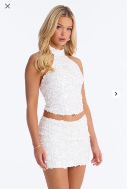 White Embellished Skirt only - size large