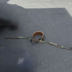 Vintage Buckingham Lineman Body Belt For Sale heavy leather back support pad and green Small To Medium Size