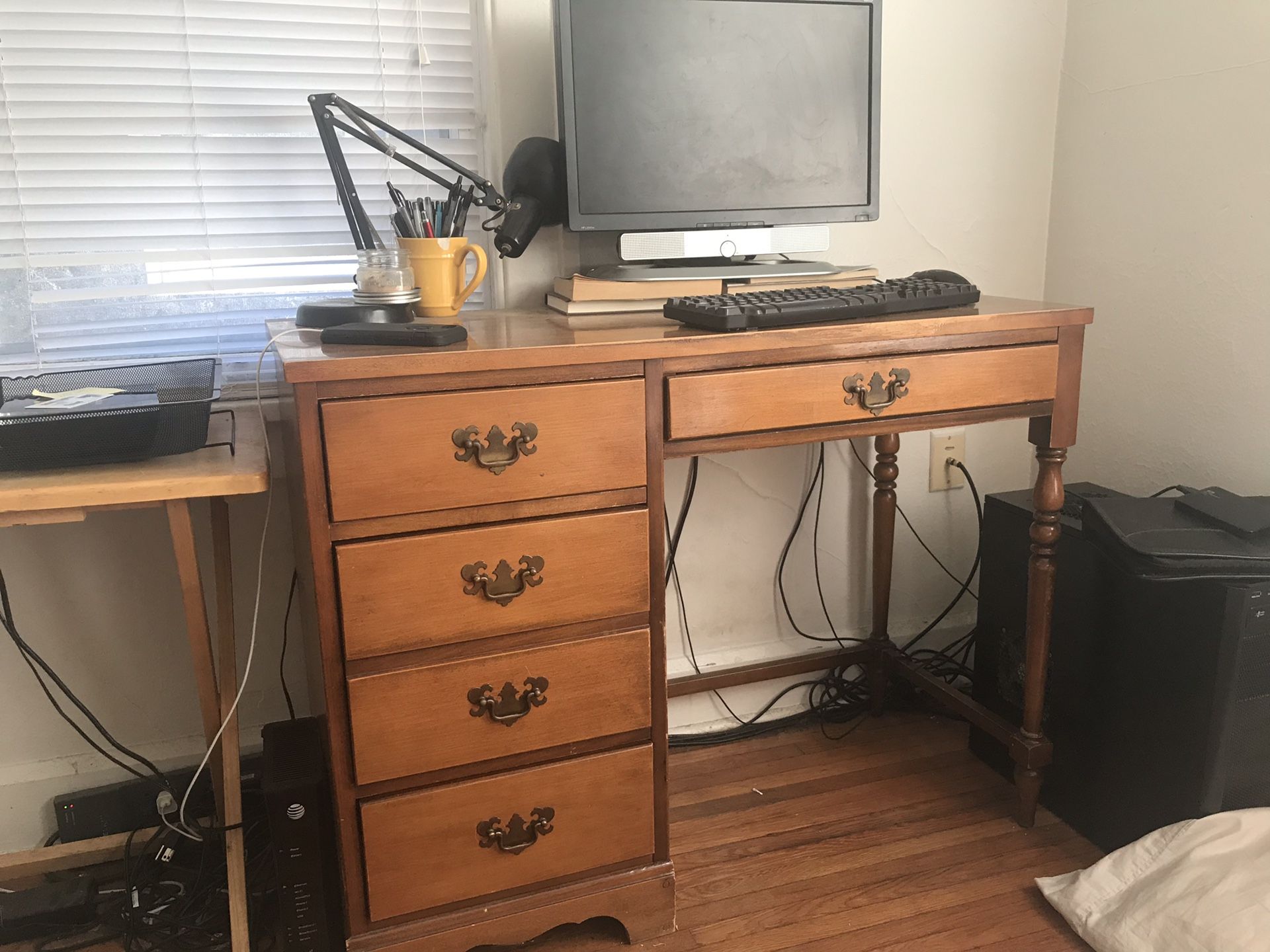 Charming Vintage Desk, Great Storage!