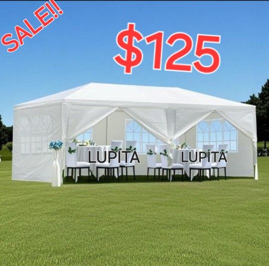 10x20 White Gazebo Wedding Party Tent  Canopy  With 4 Windows & 2 Sidewalls -6 (FOR SALE) Carpa