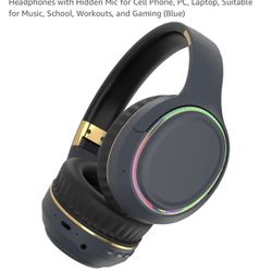 Wireless Bluetooth Headphones with RGB Lights, Foldable Over-Ear Hea...