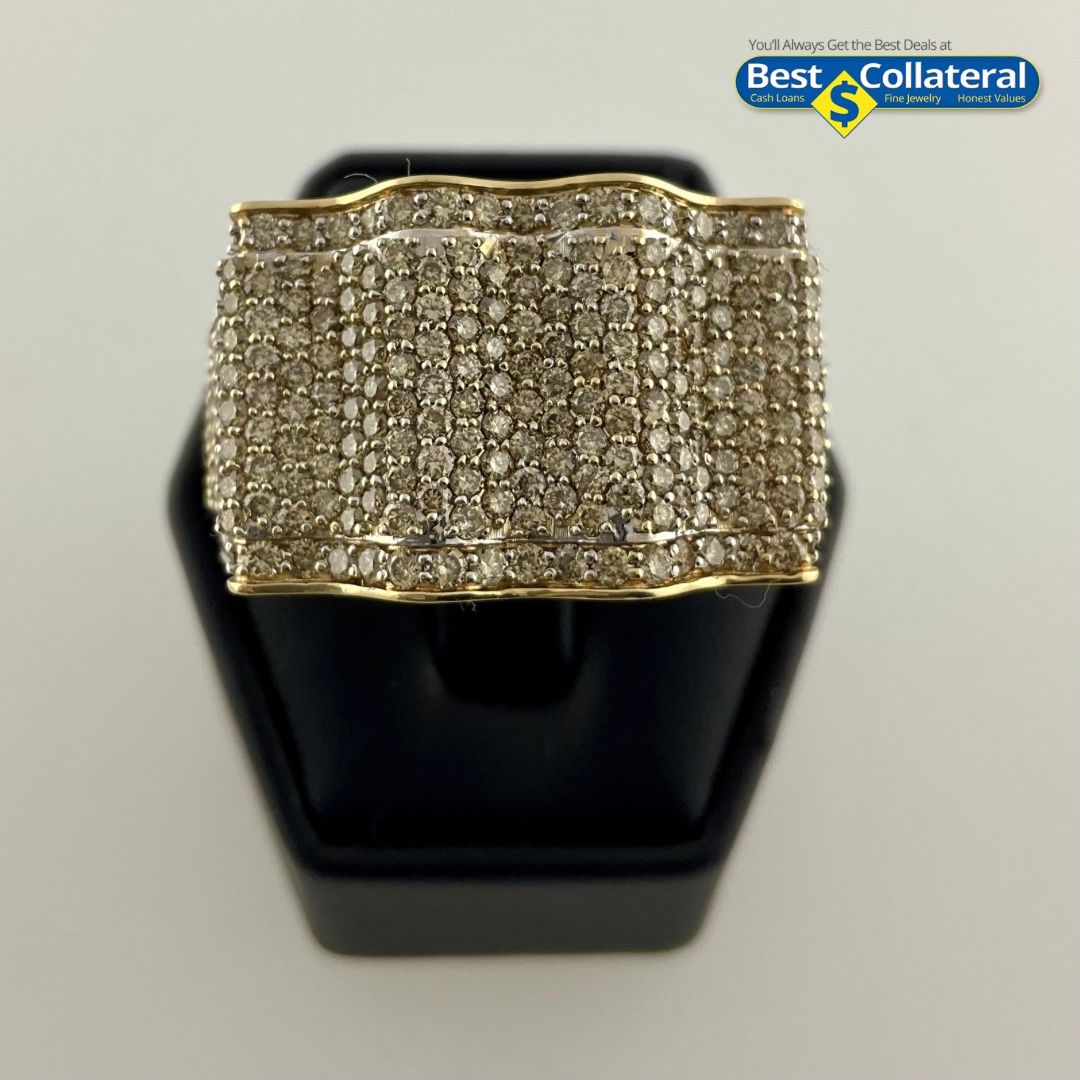 Men’s 5 Carat Diamond Ring Set In 10k Gold 