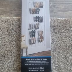 Over-the-Door Shoe Organizer – Holds 18 Pairs (New in Box)