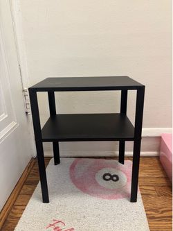black bedside table