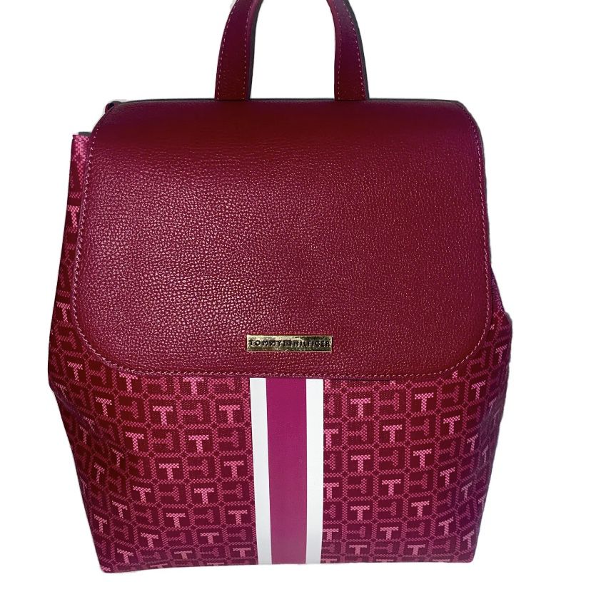 New Pink Purple Tommy Hilfiger Backpack NWT MSRP $118 Satchel Purse Bag Tote