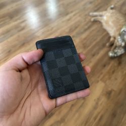 Louis Vuitton Damier Graphite Neo Black Leather Card Holder 