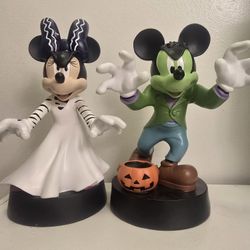 Mickey And Minnie Mouse Frankenstein Figurine Set 