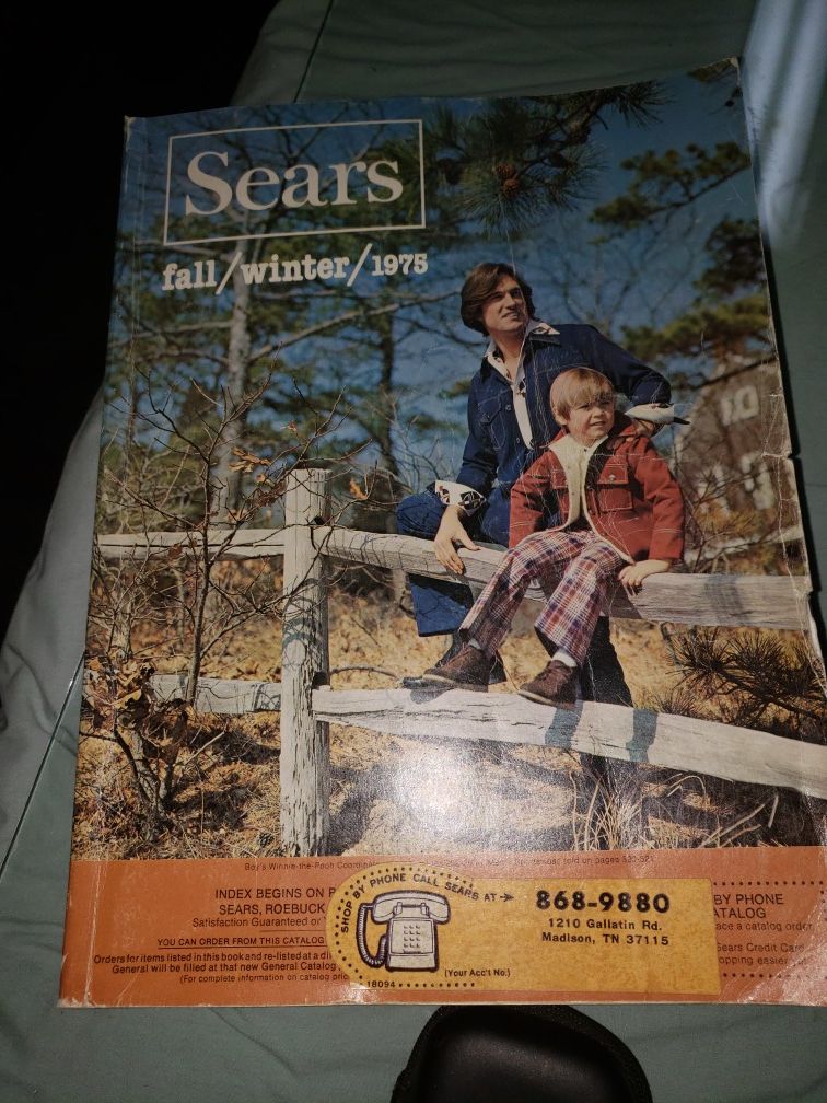 1975 sears catalog with accidental showing of Male models privates.