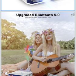 Native 1080P 18000 Lumen 4K Supported Projector with wifi and bluetooth, Bedroom Outdoor Indoor Projector Compatible with Smartphone, HDMI, USB, AV, F