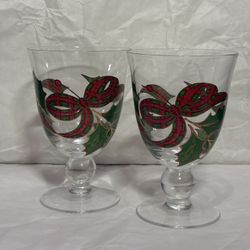 Lenox Holiday Plaid Ribbon Iced Tea Glasses