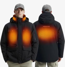 InoKraft Heated Jacket for Men with Rechargable Battery and USB-C Cable, Winter Outdoor Soft Shell Electric Heating Coat  SIZE ( XL)