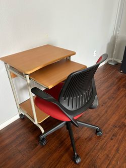 SteelCase Cobi Two Office Chairs And Small  Computer Table-2 Chairs And 1 Table