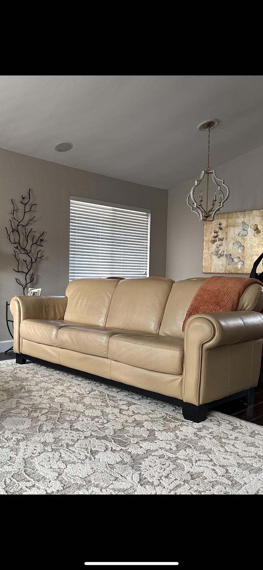 Leather Couch, Cream Color
