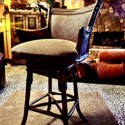 Bamboo Cheetah Bar Stool Chair 