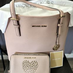 Michael Kors Pink Set Purse & Wallet 