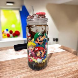 Handcrafted Custom Super Mario Lava Cup - with 3D lid - custom wraps Available