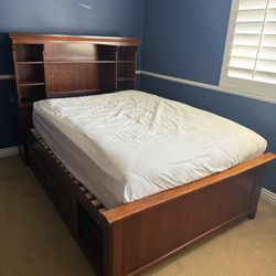 Wood Bed With Desk And More!