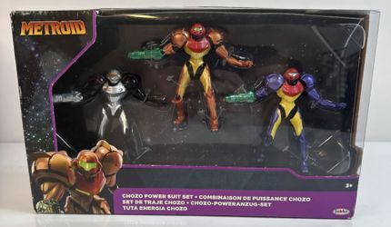 brand new sealed nintendo metroid samus chozo power suit set
