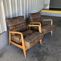 Pair Vintage Mcm Chairs 