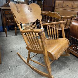 Vintage Rocking Chair Solid Wood 