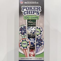 *NEW* Seattle Seahawks NFL Official Licensed Poker Chips 100 Count Casino Style