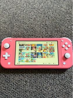 Pink Nintendo Switch Lite – 128GB SD Card + Carrying Case