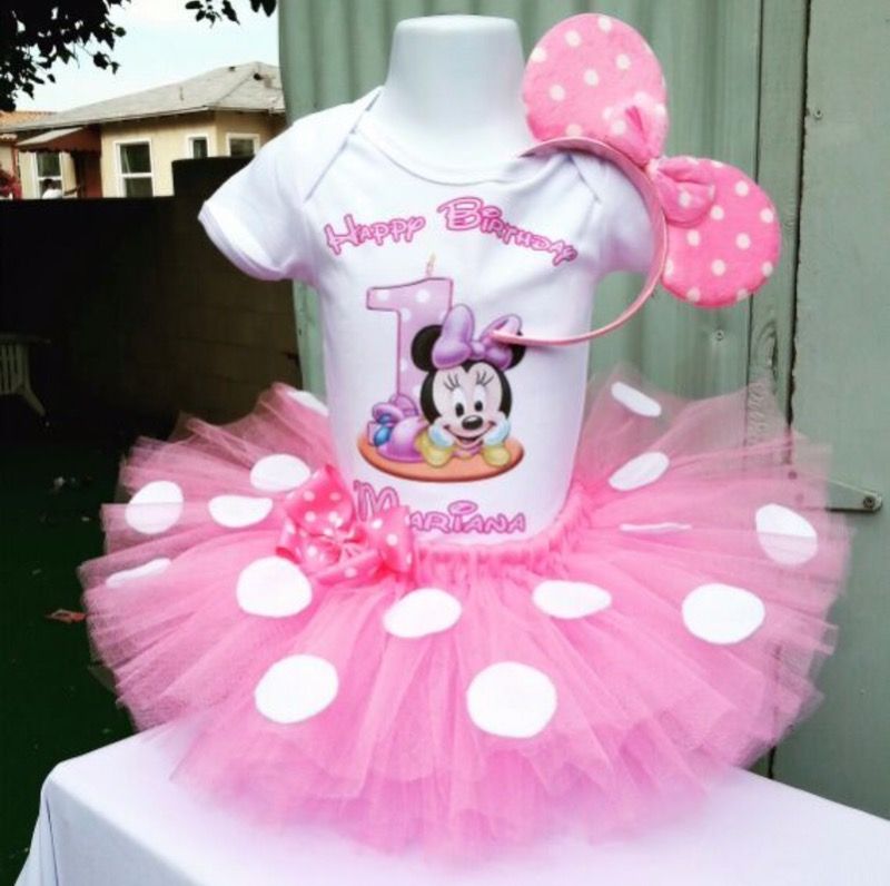 Minnie Mouse first birthday tutu set