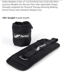 NEW 5 LBS EACH ANKLE WEIGHTS WITH ADJUSTABLE STRAPS